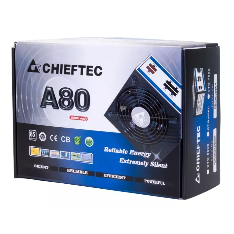 Chieftec CTG-550C napájací zdroj 550 W 20+4-polový ATX ATX čierny