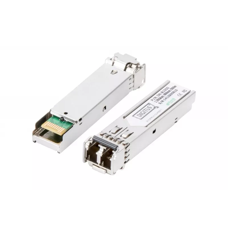 DIGITUS 1,25 Gbit/s SFP modul, až do 550 m Multimode, LC-Duplex konektor samec 1000Base-SX, 850 nm