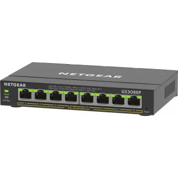 NETGEAR 8-Port Gigabit Ethernet PoE+ Plus Switch (GS308EP) Managed L2/L3 Gigabit Ethernet (10/100/1000) Power over Ethernet (PoE) čierna