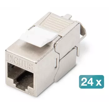 DIGITUS modulárny patch panel - tienený s 24x DN-93615 24-port 1U racková montáž sivá RAL 7035