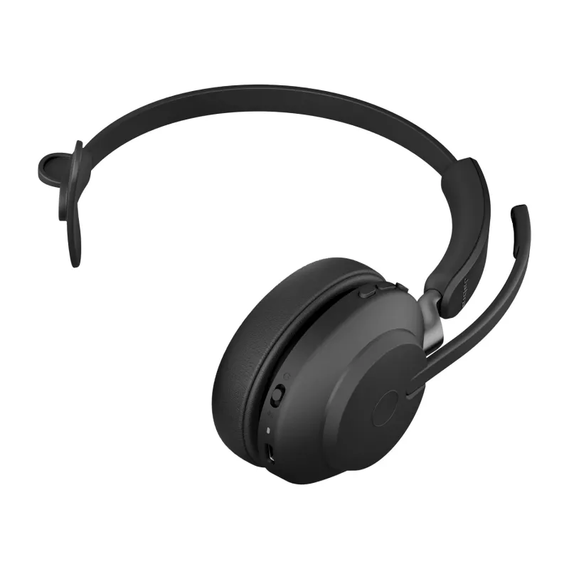 Jabra Evolve2 65 USB-A UC Mono s nabíjačkou - čierna, bezdrôtový, kancelária/call centrum, 20 - 20000 Hz, 99,2 g, headset, čierna