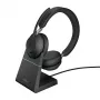 Jabra Evolve2 65 USB-A čierna UC nabíjačka Stereo, bezdrôtový, kancelária/call centrum, 20 - 20000 Hz, 176,4 g, headset, čierna