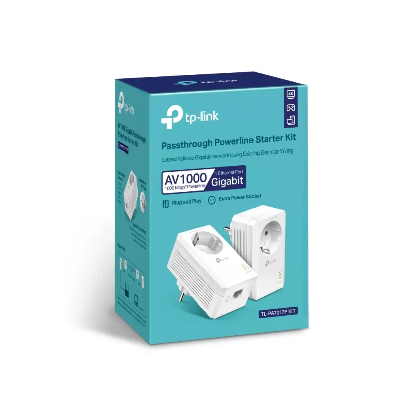 TP-Link AV1000 Gigabit Passthrough Powerline štartovacia sada