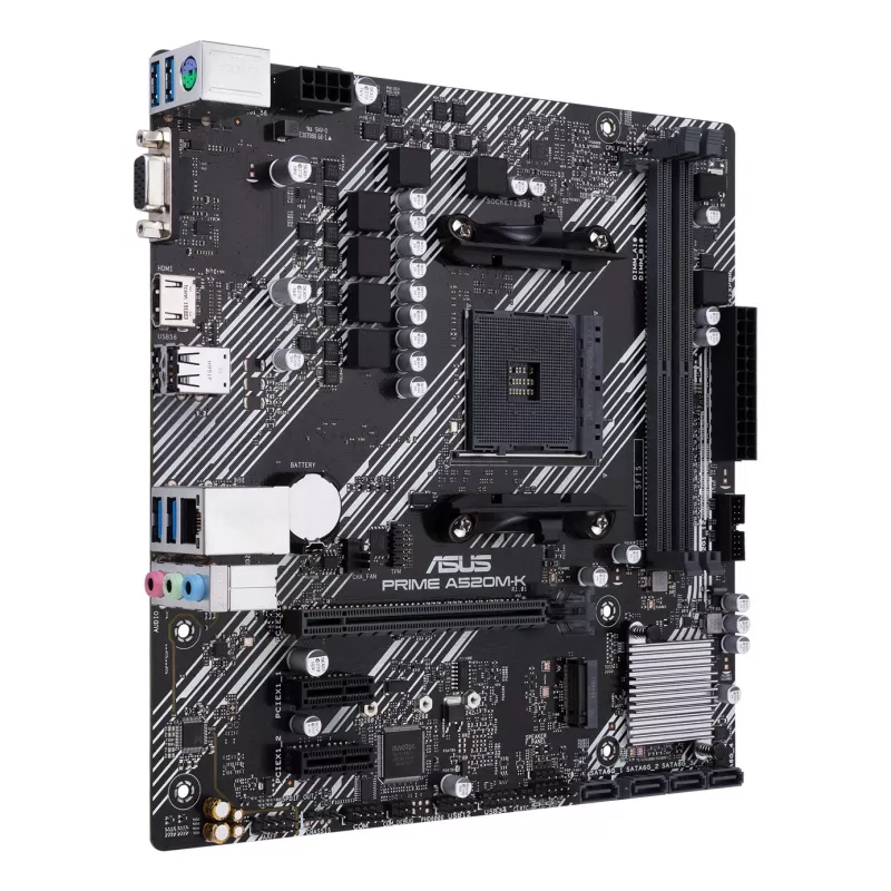 Základná doska ASUS PRIME A520M-K, AMD A520 čipset, socket AM4, micro ATX, 2x DDR4, 64 GB, 1x M.2, 4x SATA III, HDMI 2.1