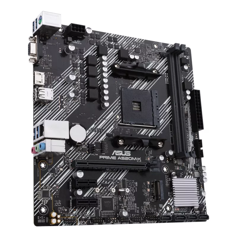Základná doska ASUS PRIME A520M-K, AMD A520 čipset, socket AM4, micro ATX, 2x DDR4, 64 GB, 1x M.2, 4x SATA III, HDMI 2.1