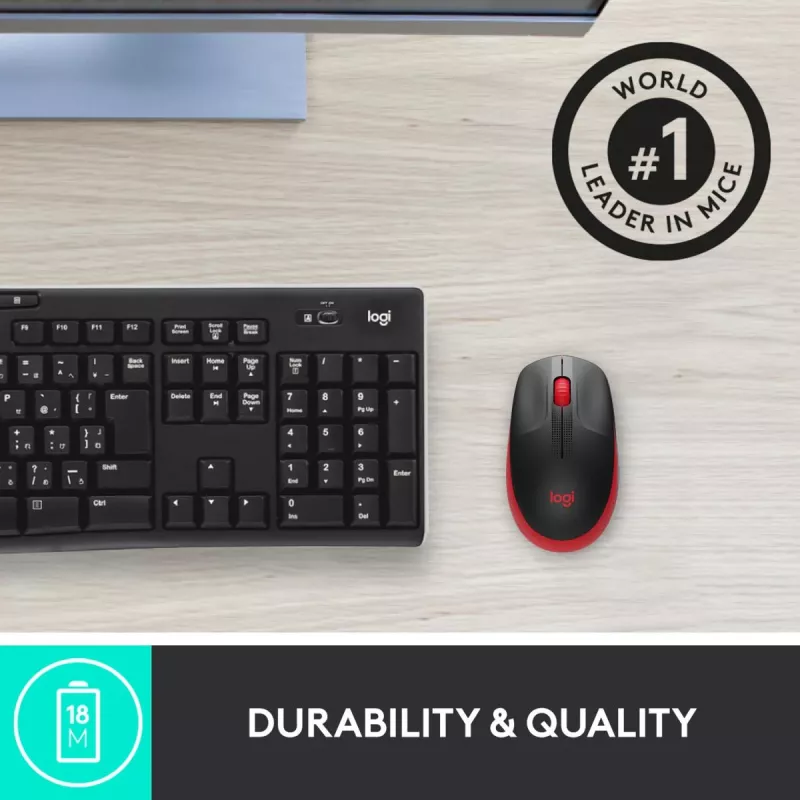 Myš Logitech M190 Wireless USB červená
