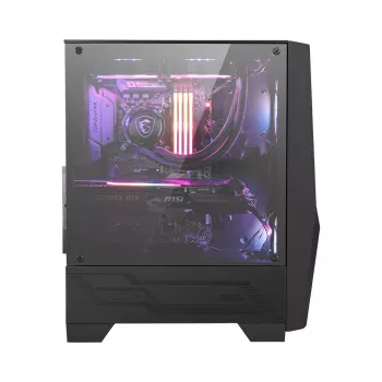 MSI MAG FORGE 100R Midi Tower herná počítačová skriňa 'čierna, 2x 120mm ARGB PWM ventilátor, 1x 120mm ventilátor, 1-6 ARGB Hub, Mystic Light Sync, temperované sklo, ATX, mATX, mini-ITX'
