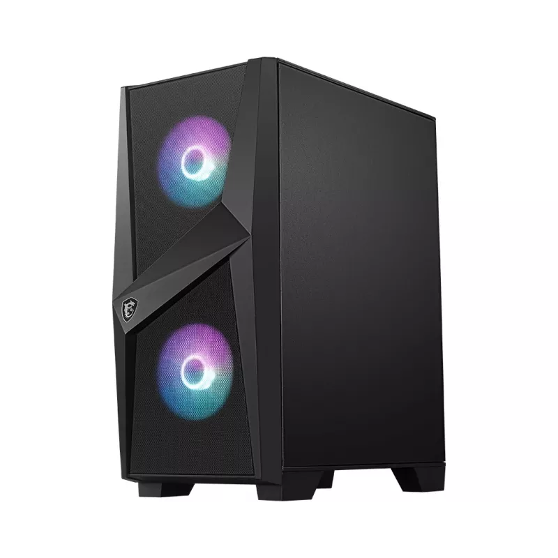 MSI MAG FORGE 100R herná skriňa Mid Tower, ATX/mATX/Mini-ITX, tvrdené sklo, 2 ventilátory ARGB 120 mm, čierna