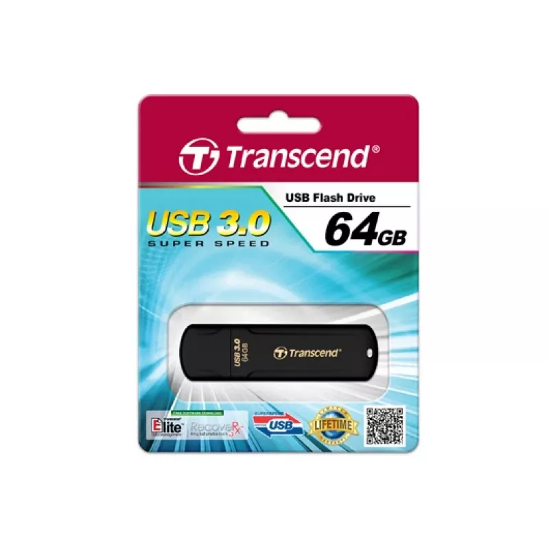 TRANSCEND JetFlash 700 - 64 GB USB kľúč - USB 3.0 - čierna