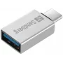 Sandberg USB-C na USB 3.0 dongle, USB 3.2 Gen 1 (3.1 Gen 1) Type-C, USB 3.2 Gen 1 (3.1 Gen 1) Type-A, strieborná, hliník, 5 g, 80 mm