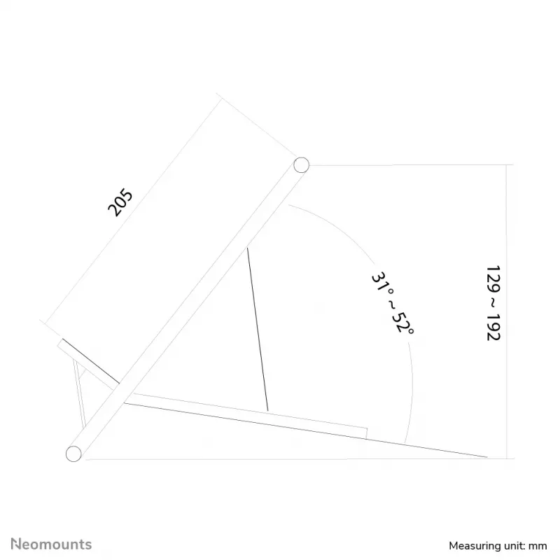 Neomounts NSLS100 stojan na notebook 10-22 palcov – skladací – kompaktný – univerzálny