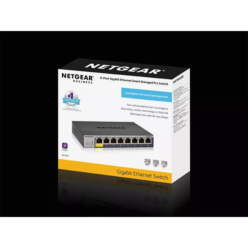 NETGEAR GS108Tv3 Managed L2 Gigabit Ethernet (10/100/1000) sivá
