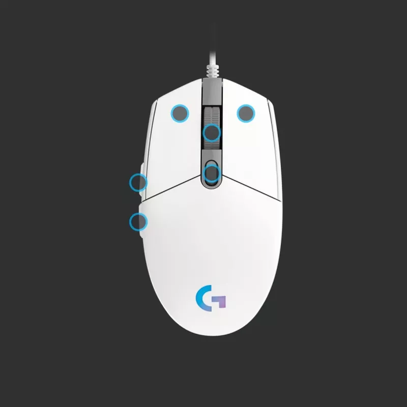 LOGITECH G203 Lightsync herná myš USB biela
