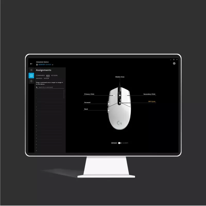 LOGITECH G203 Lightsync herná myš USB biela