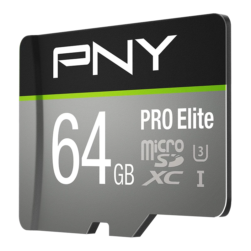 PNY Micro-SD Pro Elite 64 GB Class 10 UHS-I U3 A1 V30 SD adaptér