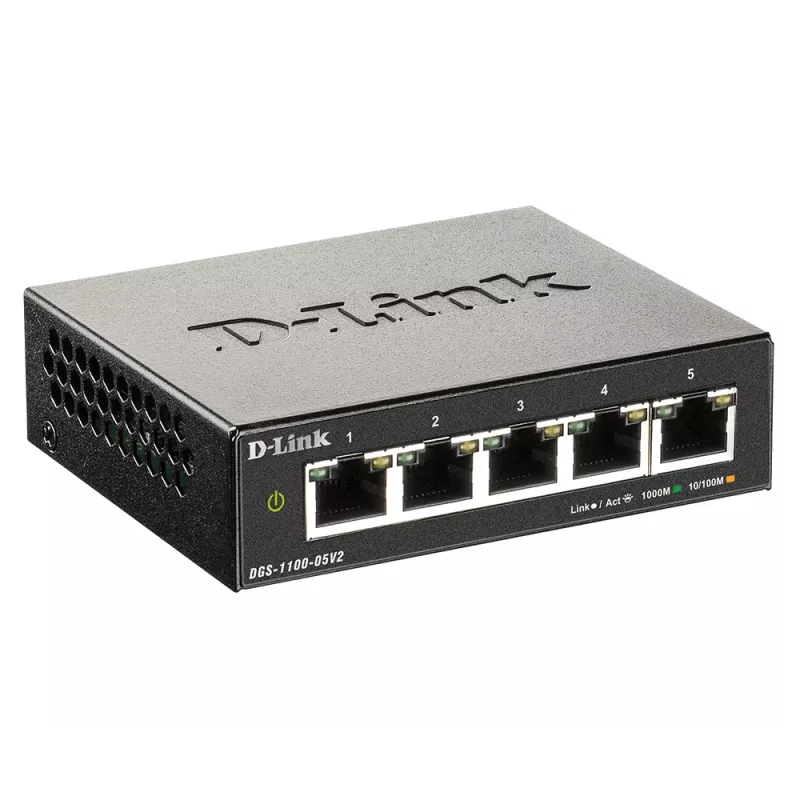D-Link DGS-1100-05V2/E sieťový switch Managed L2 Gigabit Ethernet (10/100/1000) čierny