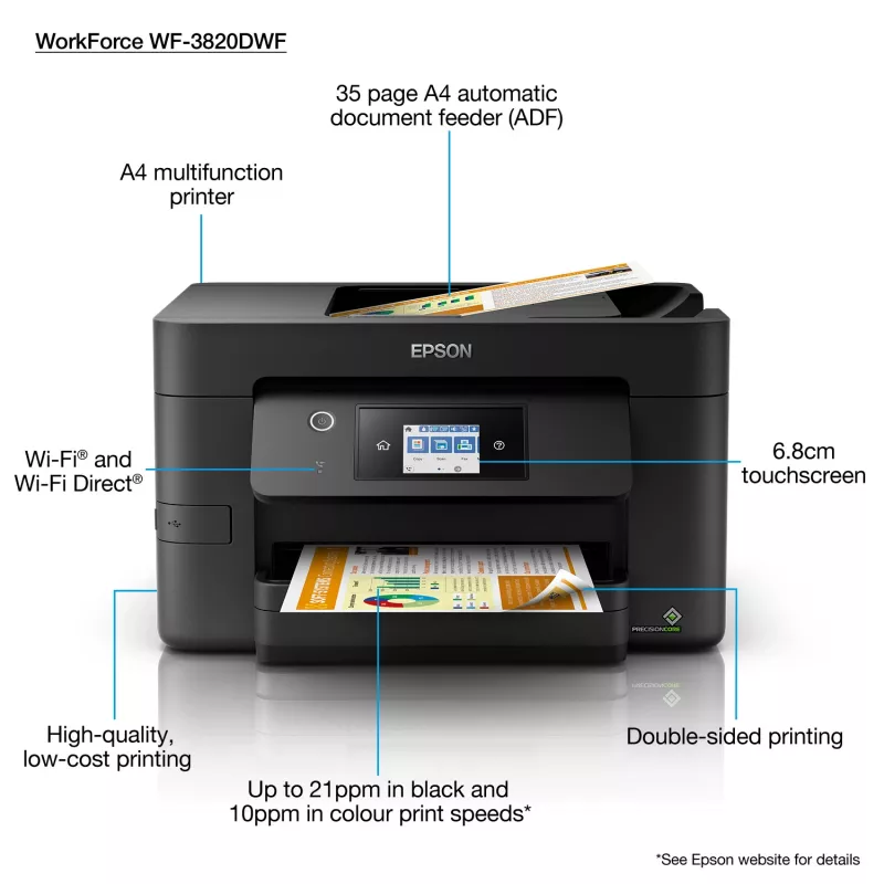 Epson WorkForce Pro WF-3820DWF atramentová A4 4800 x 2400 DPI 21 ppm Wi-Fi
