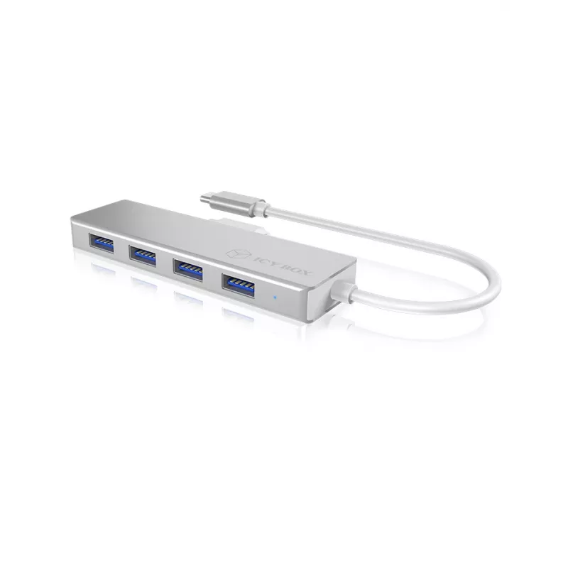 ICY BOX IB-HUB1425-C3 USB 3.2 Gen 1 (3.1 Gen 1) Type-C 5000 Mbit/s strieborný