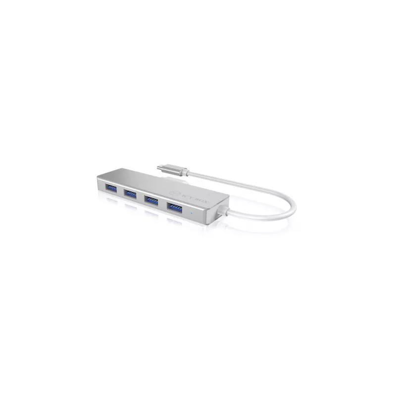 ICY BOX IB-HUB1425-C3 USB 3.2 Gen 1 (3.1 Gen 1) Type-C 5000 Mbit/s strieborný