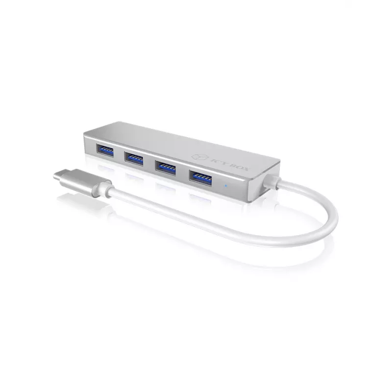 ICY BOX IB-HUB1425-C3 USB 3.2 Gen 1 (3.1 Gen 1) Type-C 5000 Mbit/s strieborný