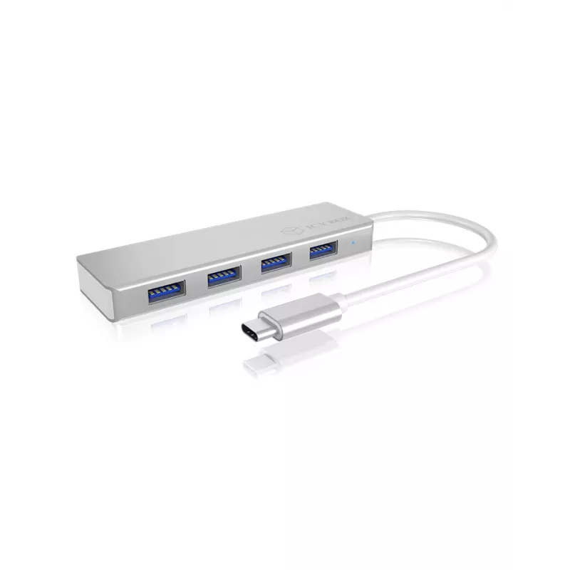 ICY BOX IB-HUB1425-C3 USB 3.2 Gen 1 (3.1 Gen 1) Type-C 5000 Mbit/s strieborný