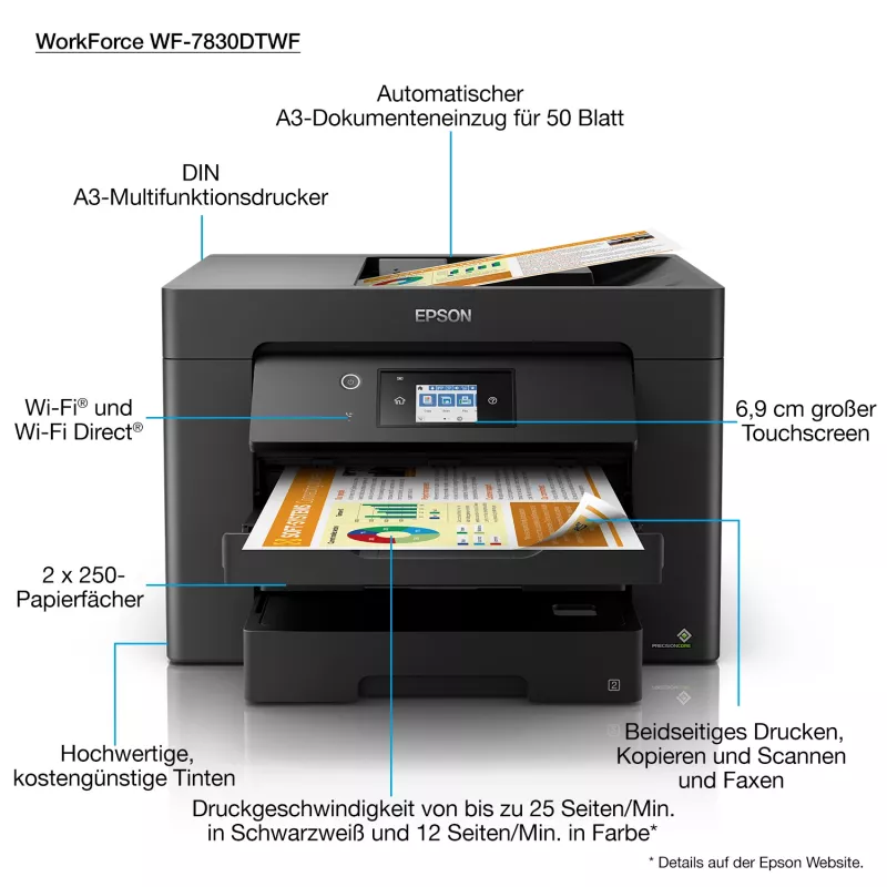 Epson WorkForce WF-7830DTWF atramentová A3 4800 x 2400 DPI Wi-Fi