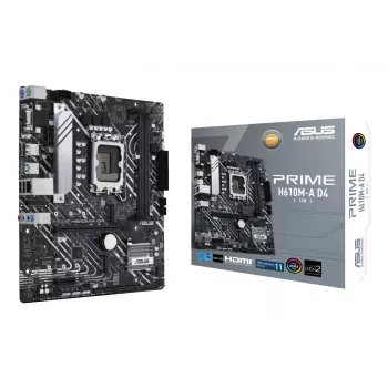 Základná doska ASUS PRIME H610M-A D4-CSM, Intel H610, LGA 1700, micro ATX, DDR4, 2x DIMM, 64GB, 2x M.2, 4x SATA III, HDMI 2.1, DP 1.4