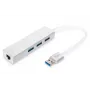 DIGITUS USB 3.0, 3-portový hub & Gigabit LAN adaptér 3xUSB A/F, 1xUSB A/M, 1xRJ45 LAN podporuje Windows a Mac OS