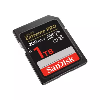 SDXC flash pamäťová karta SANDISK Extreme PRO 1TB UHS-I U3 V30 Class 10, až do 200 MB/s čítanie, 140 MB/s zápis, nárazuvzdorná, čierna
