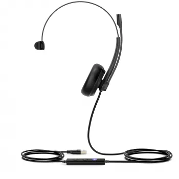 Yealink UH34 Mono Teams headset, káblový, kancelária/call centrum, 20 - 20000 Hz, 88 g, headset, čierny