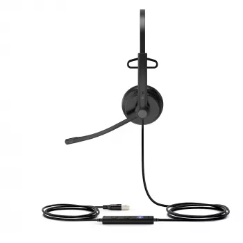 Yealink UH34 Mono Teams headset, káblový, kancelária/call centrum, 20 - 20000 Hz, 88 g, headset, čierny