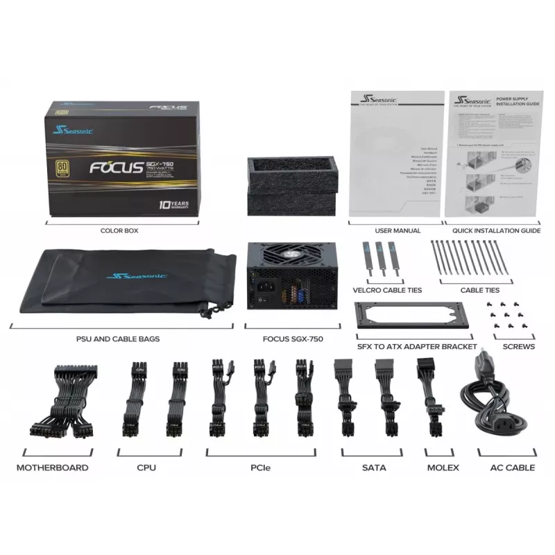 SEASONIC Focus Sgx-750 (2021) napájací zdroj 750 W 20+4 pin