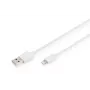 DIGITUS USB-A na Lightning MFI C89, 2 m dátový a nabíjací kábel, biela, 5 V, 2,4 A