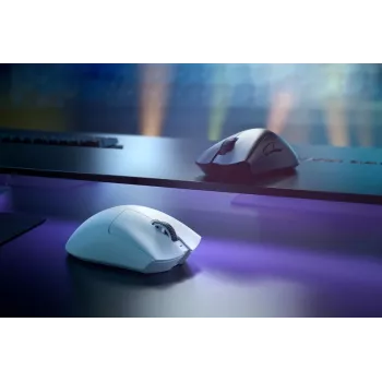 RAZER Deathadder V3 Pro ergonomická bezdrôtová/káblová herná myš biela