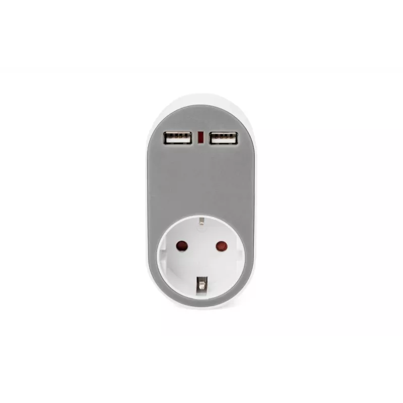 DIGITUS napájací zdroj s 2 USB portmi 250V, 50 Hz, USB: 5V, 2,1A, biely / sivý