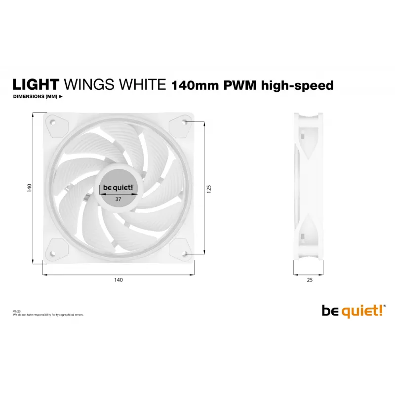 be quiet Light Wings White | 140 mm PWM high-speed Triple-Pack ventilátor do počítačovej skrine 14 cm 3 kusy