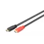DIGITUS ASSMANN HDMI High Speed prepojovací kábel, typ A, so zosilňovačom, M/M, 15m Full HD, CE, zlato čierny