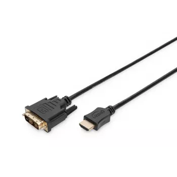 DIGITUS HDMI adaptérový kábel, typ A-DVI(18+1) M/M, 3m Full HD čierny