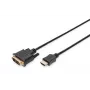 DIGITUS HDMI adaptérový kábel, typ A-DVI(18+1) M/M, 3m Full HD čierny