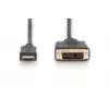 DIGITUS HDMI adaptérový kábel, typ A-DVI(18+1) M/M, 3m Full HD čierny