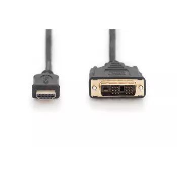 DIGITUS HDMI adaptérový kábel, typ A-DVI(18+1) M/M, 3m Full HD čierny