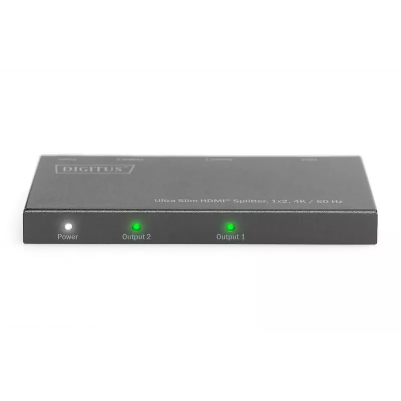 DIGITUS Ultra tenký HDMI splitter, 1x2, 4K/60Hz HDR, HDCP 2.2, 18 Gbps, Micro-USB napájanie