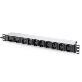 DIGITUS 1U hliníkový PDU do racku 8x C13 2x C19 16A 230VAC 50/60Hz IEC C20 konektor samec