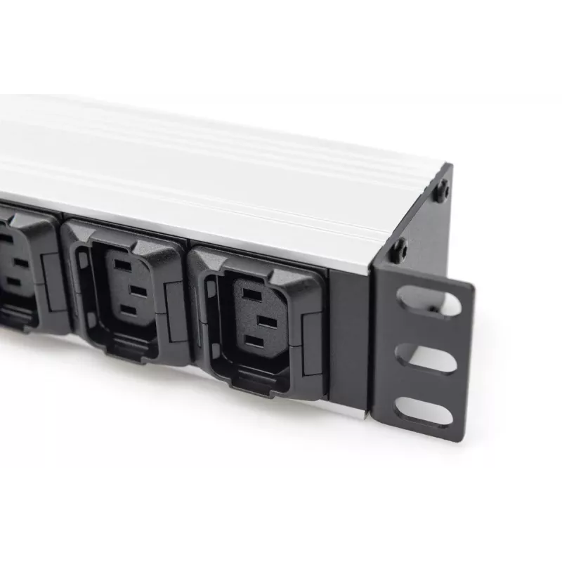 DIGITUS 1U hliníkový PDU do racku 8x C13 2x C19 16A 230VAC 50/60Hz IEC C20 konektor samec
