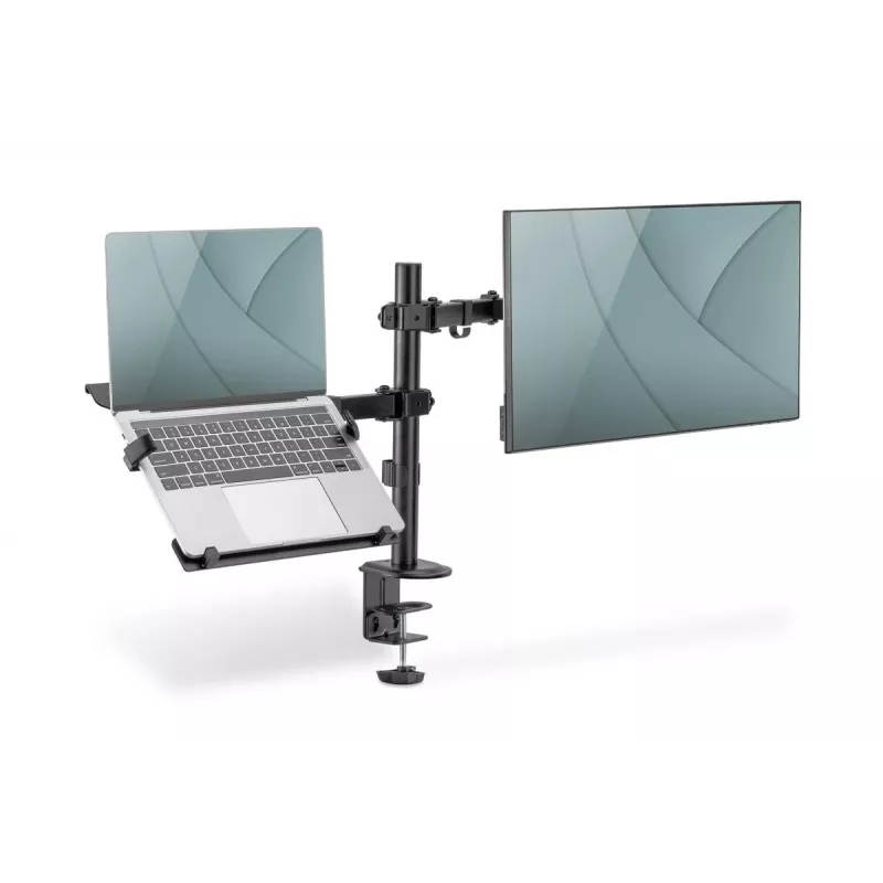 DIGITUS rameno na monitor s držiakom na notebook 17-32 palcov, 9 kg max. – svorka na stôl alebo priechodka