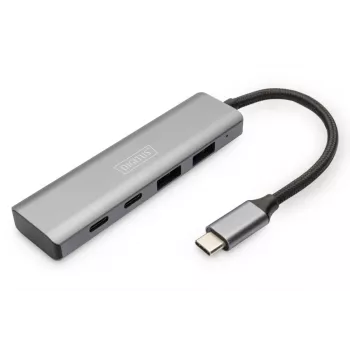 DIGITUS USB-C 4-portový HUB 2x USB-A + 2x USB-C Gen2