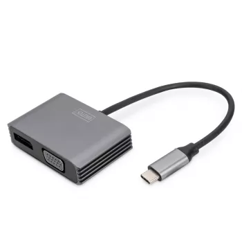 DIGITUS USB Type-C 4K 2-in-1 DisplayPort + VGA grafický adaptér