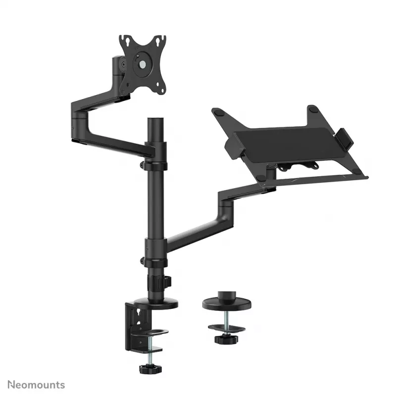 Neomounts DS20-425BL2 monitor rameno s držiakom na notebook 17-27 inch – úsporný na priestor