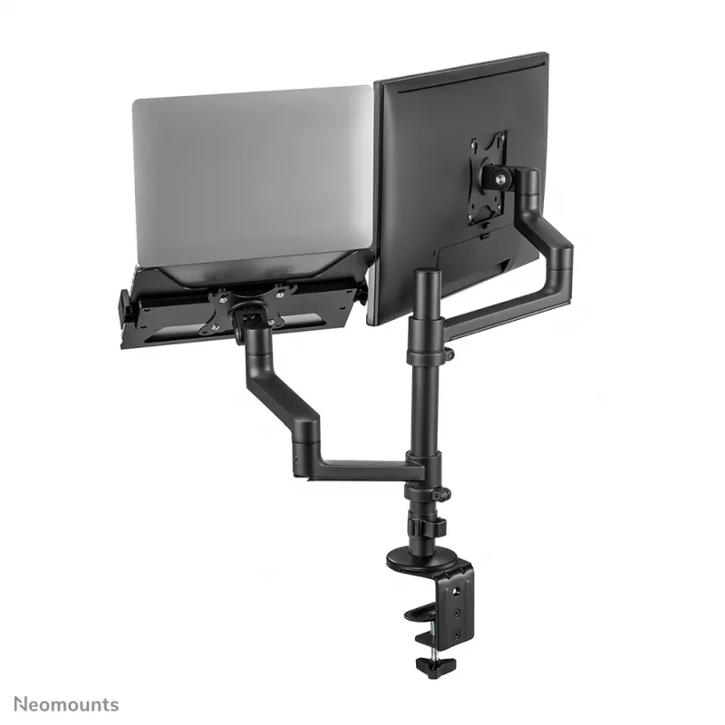 Neomounts DS20-425BL2 monitor rameno s držiakom na notebook 17-27 inch – úsporný na priestor