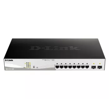 D-Link DGS-1210-10MP Managed L2 Gigabit Ethernet (10/100/1000) Power over Ethernet (PoE) čierna, sivá